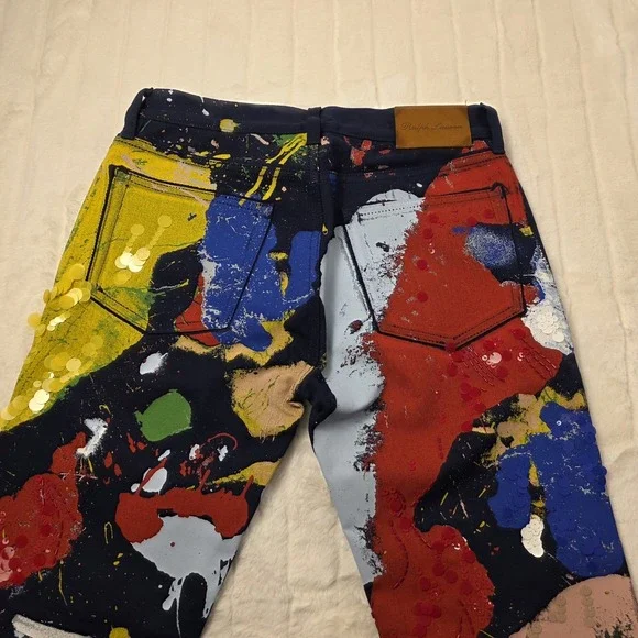 Ralph Lauren Purple Label Embellished 750 Straight Ankle Jeans Womens 28 $1990 - Picture 3 of 11